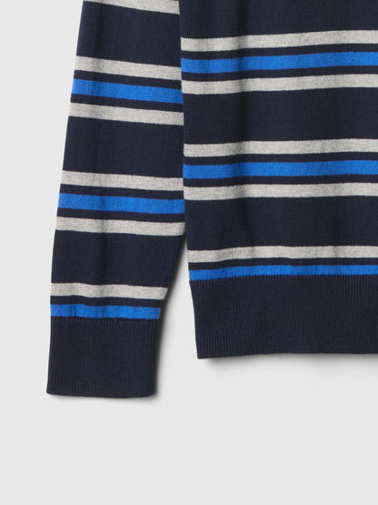 Lacivert Desenli Intarsia Kazak