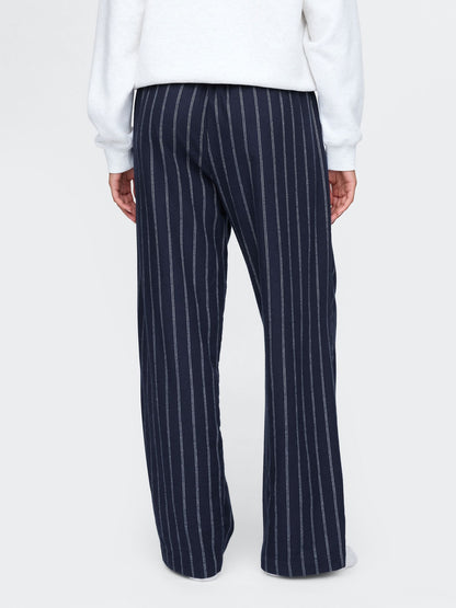 Lacivert Supersoft Desenli Flannel Pijama Altı