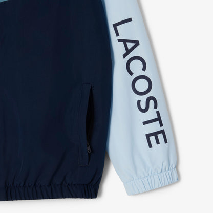 Çocuk Kapüşonlu Renk Bloklu Lacivert Ceket