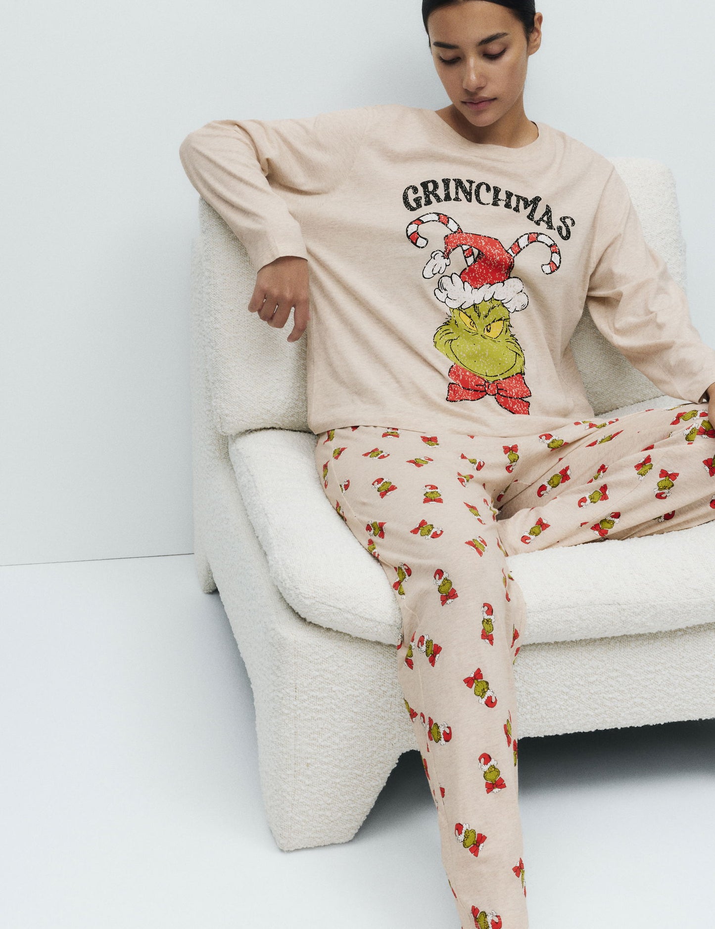 Saf Pamuklu Grinch:trade_mark: Pijama Takımı