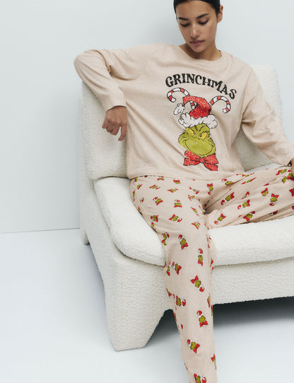 Saf Pamuklu Grinch:trade_mark: Pijama Takımı
