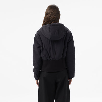 Lacoste Kadın Kapüşonlu Renk Bloklu Siyah Ceket