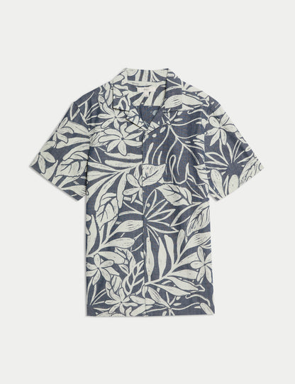 Saf Pamuklu Hawaii Gömlek