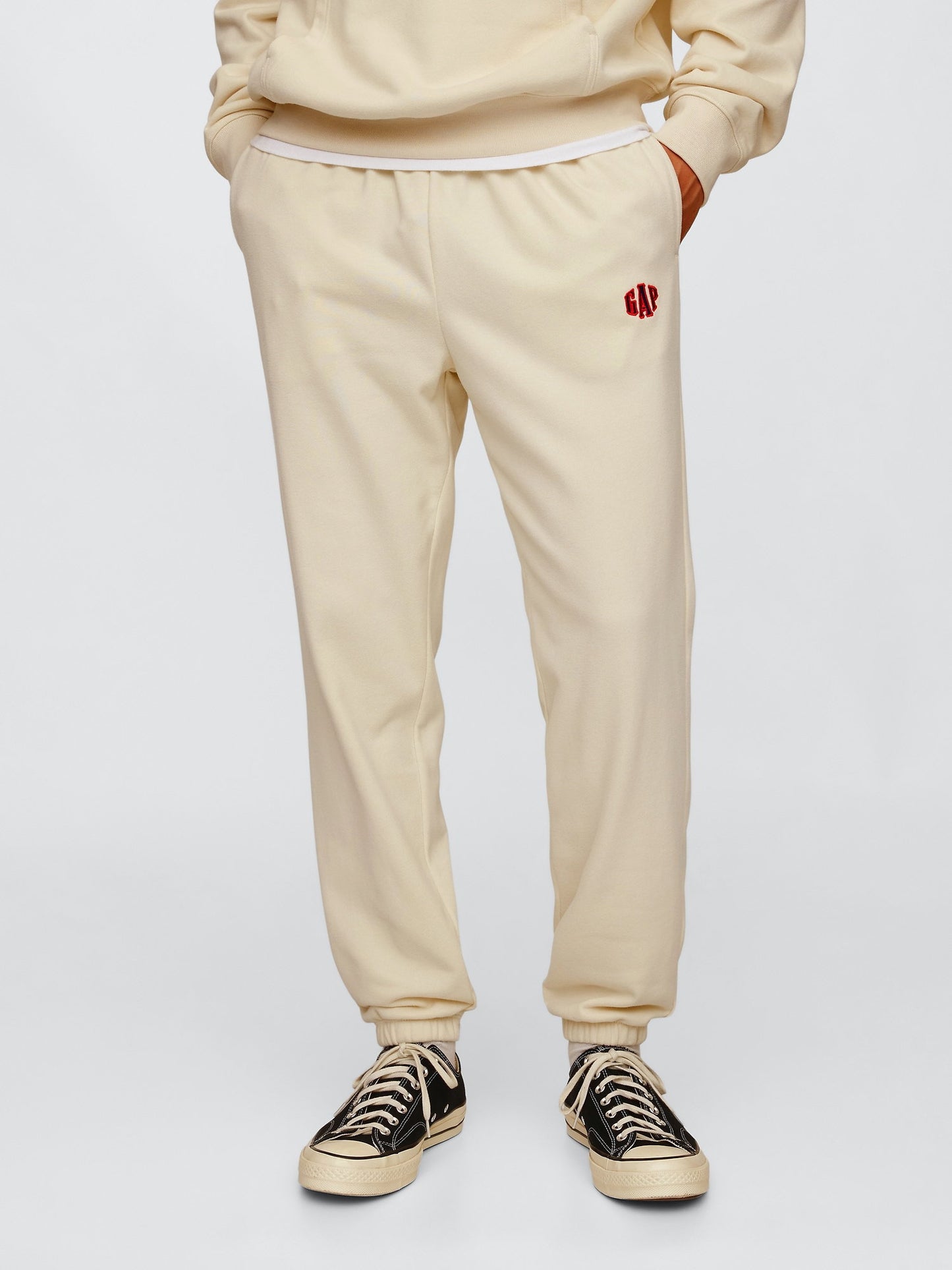 Bej Gap Logo Vintagesoft Fransız Havlu Kumaşı Jogger Eşofman Altı