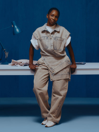 Açık Mavi Gap × Hfr Low Rise Baggy Barrel Jean Pantolon By Nicole Benefield Portfolio
