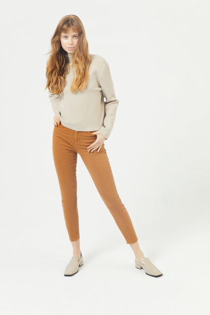 Tütün Yüksek Bel Düz Kesim Jean