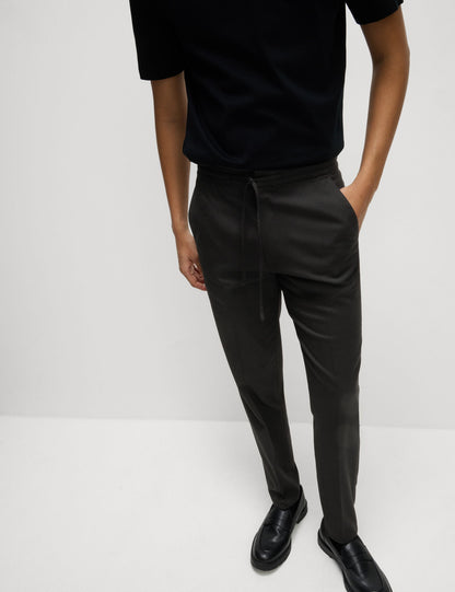 Tapered Fit Lastikli Bel Pantolon
