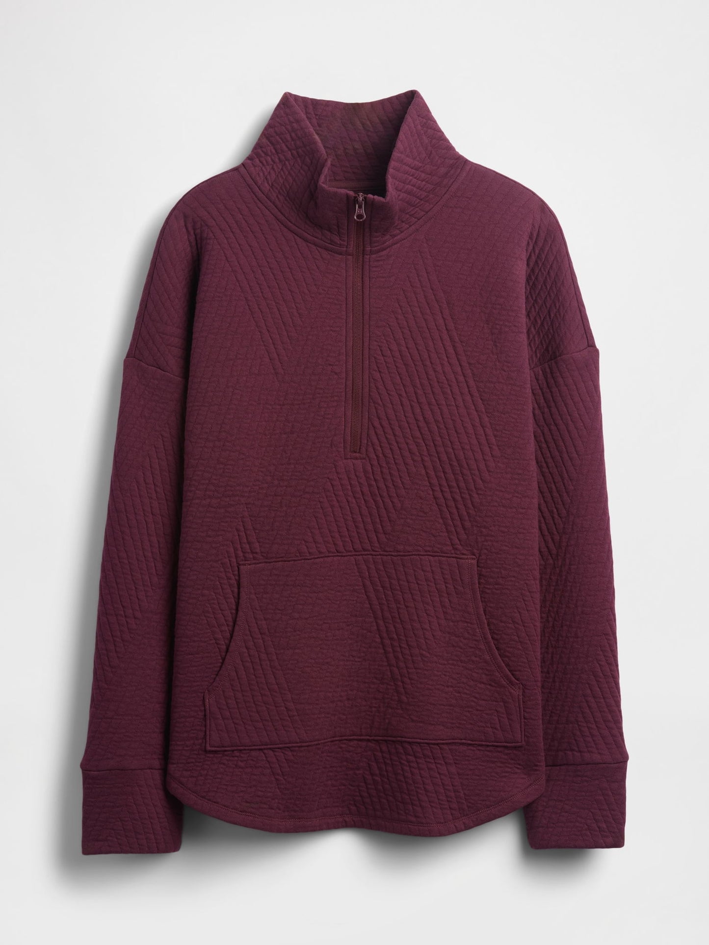 Bordo Gapfit Quilted Jacquard Pullover Spor Üst