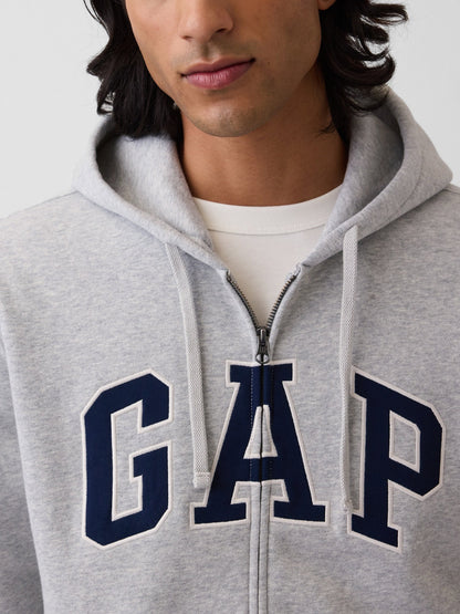 Açık Gri Vintagesoft Arch Logo Tam Fermuarlı Sweatshirt