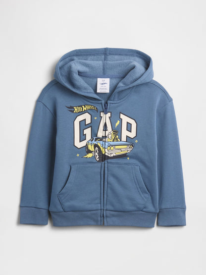 Mavi Hot Wheels Relaxed Logo Fermuarlı Sweatshirt