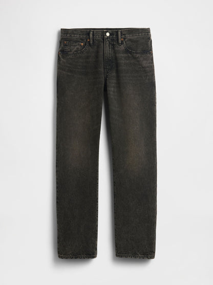 Siyah Relaxed Straight Jean Pantolon