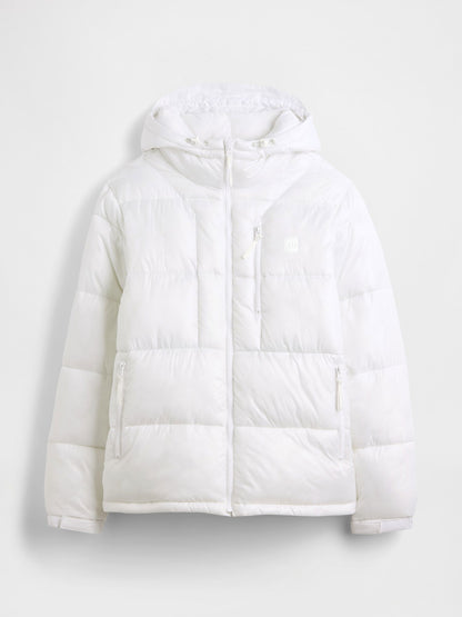 Beyaz Geri Dönüştürülmüş Heavyweight Şişme Puffer Şişme Mont