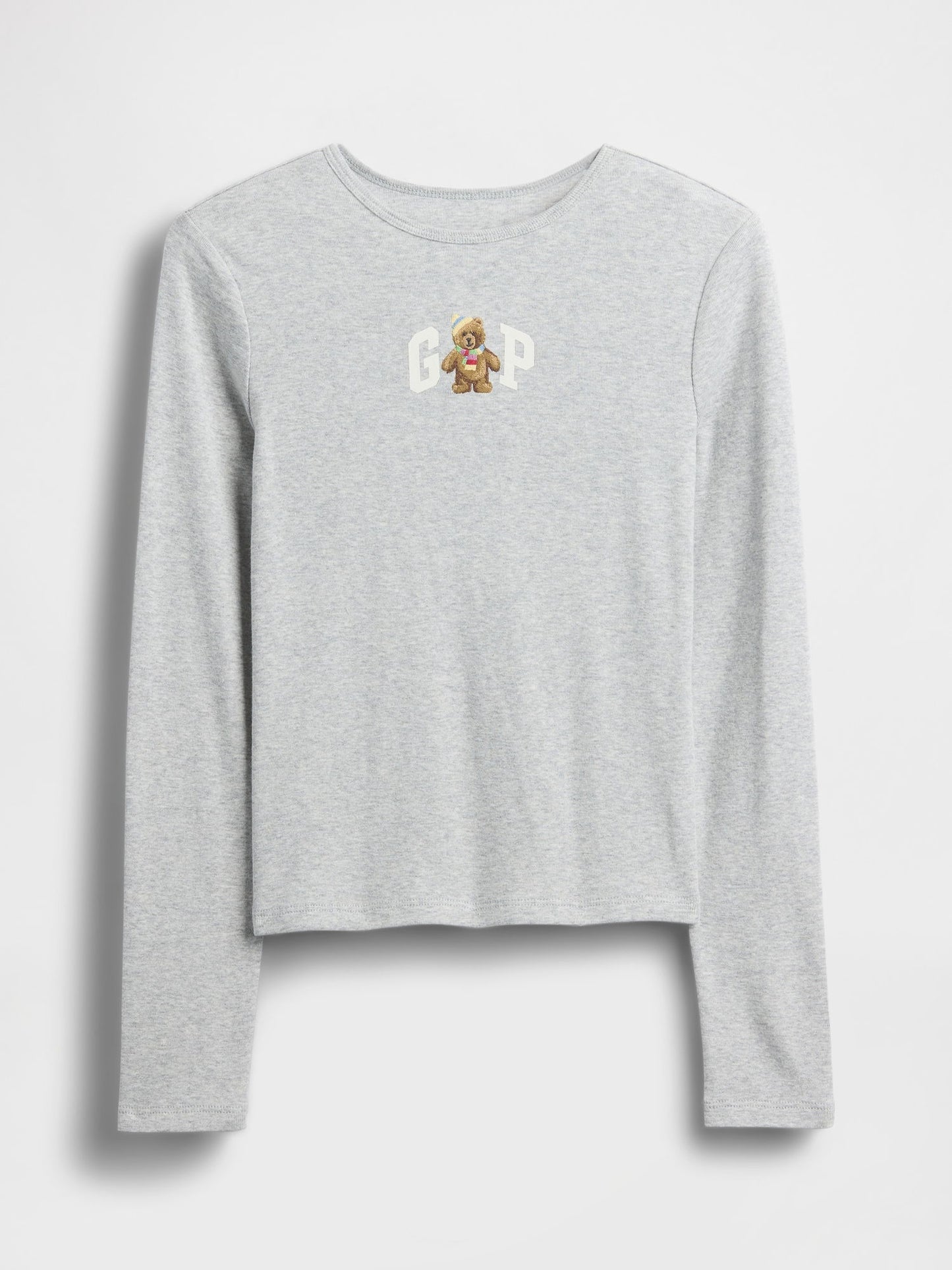 Açık Gri Nakışlı Logo T-shirt