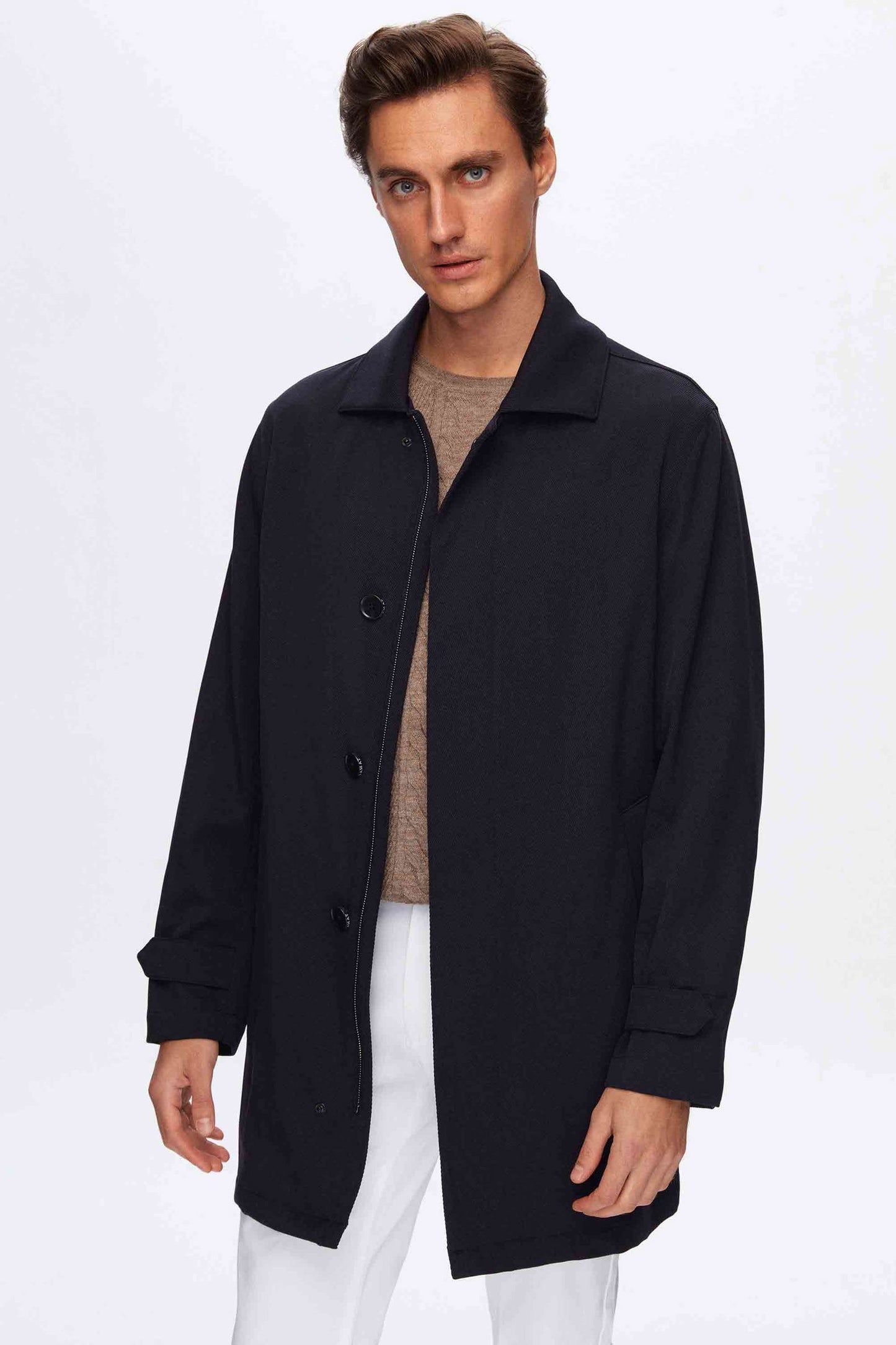 Damat Lacivert Yün Karışımlı Successori Reda Palto