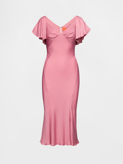 Pembe Gapstudio Saten Midi Elbise
