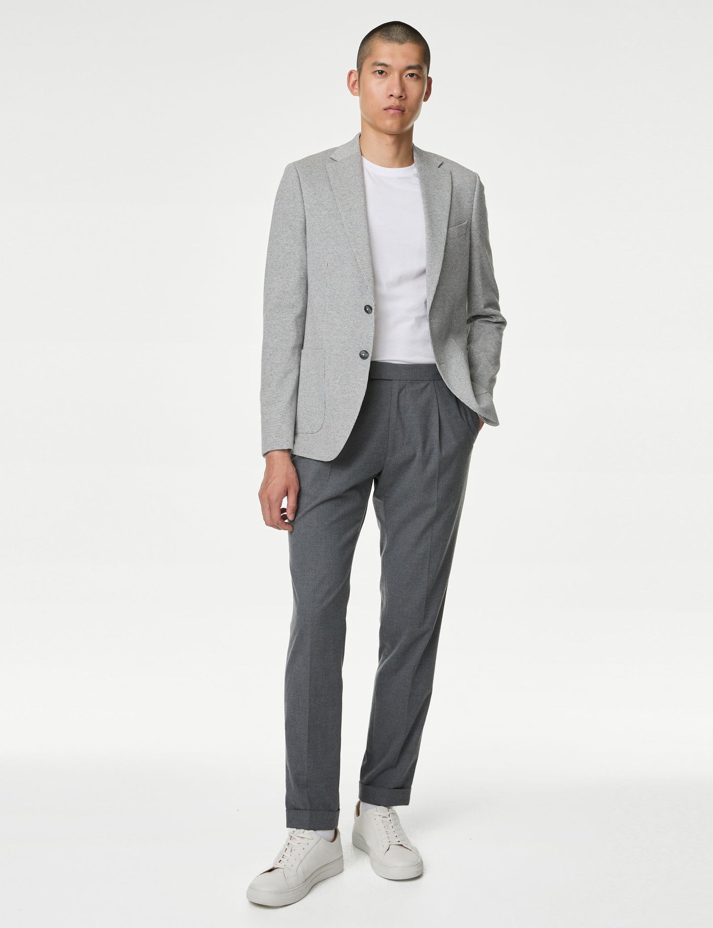 Tailored Fit Pamuklu Puppytooth Blazer Ceket