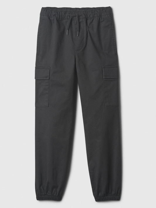 Siyah Twill Kargo Jogger Pantolon