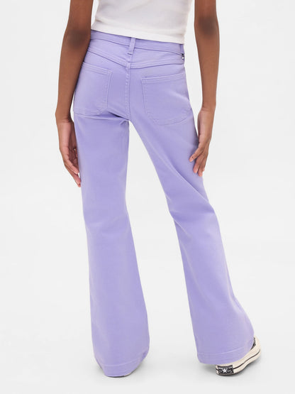 Lila High Rise '70s Flare Jean Pantolon
