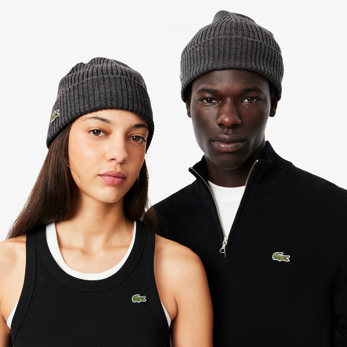 Lacoste Unisex Yün Koyu Gri Bere