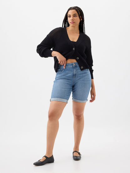 Mavi 9 Mid Rise Denim Bermuda Şort