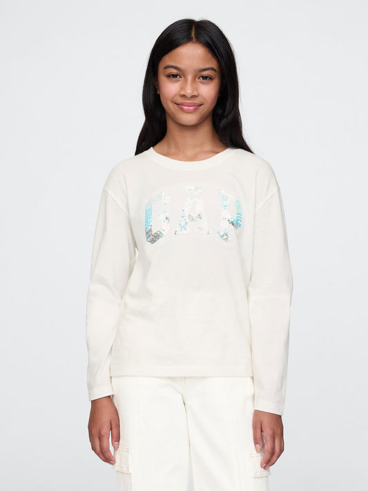 Kırık Beyaz Gap Logo Pullu T-Shirt