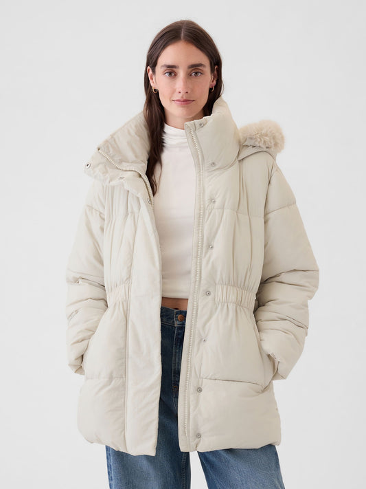 Kırık Beyaz Primaloft® P.u.r.e.™ Big Puff Şişme Mont