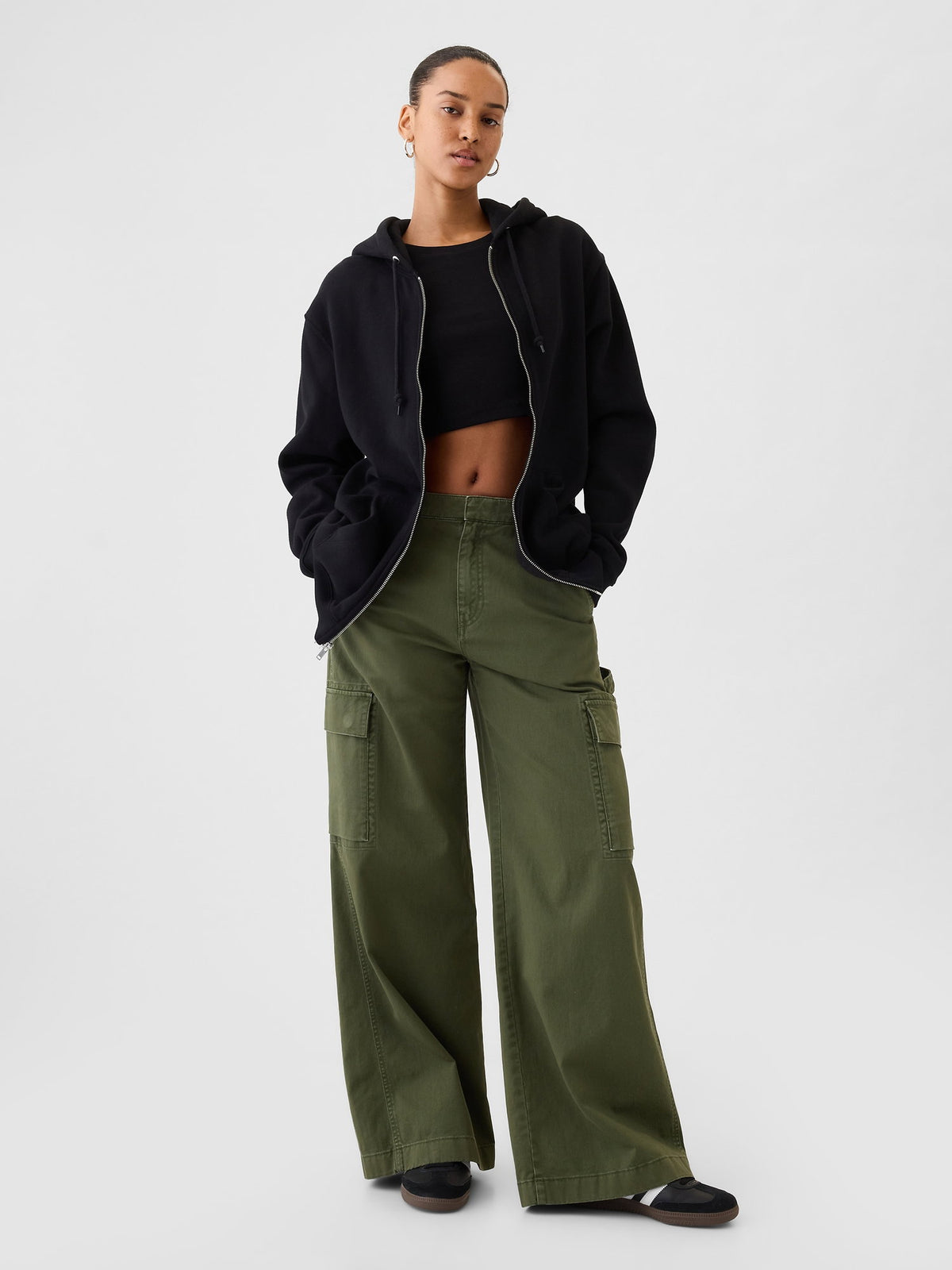 Siyah Vintagesoft Fermuarlı Sweatshirt