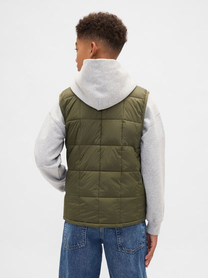 Yeşil Recycled Lightweight Puffer Şişme Yelek
