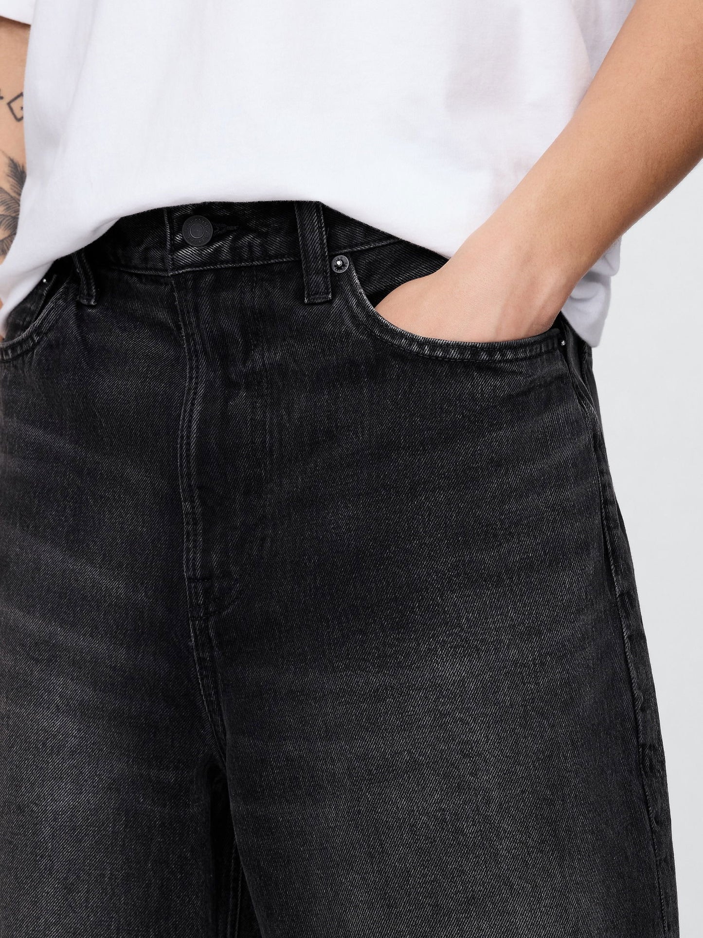 Siyah 10.5 Baggy Denim Şortlar