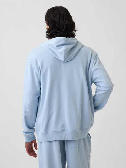 Açık Mavi Fransız Havlu Kumaş Relaxed Gap 1969 Logo Fermuarlı Sweatshirt