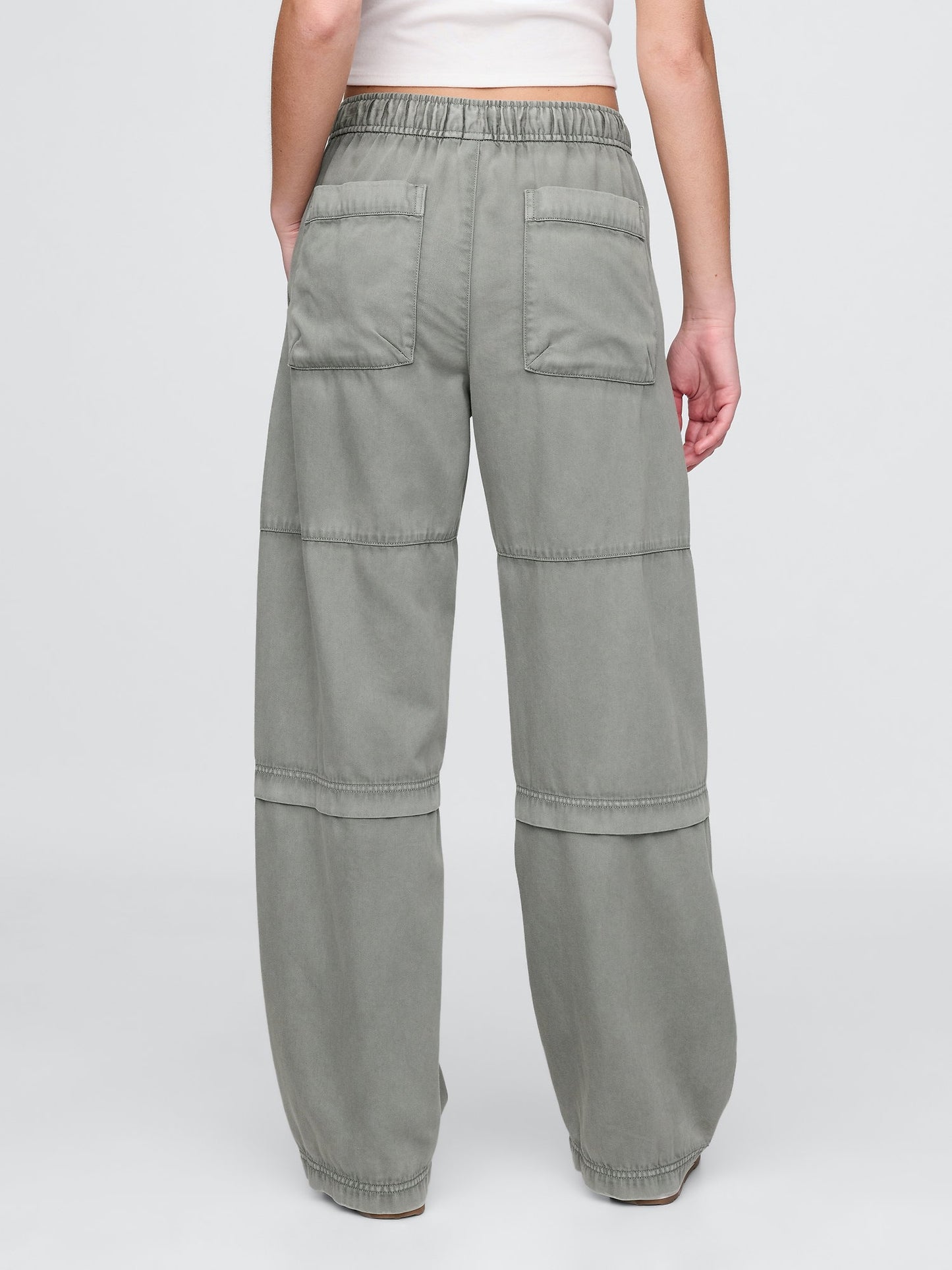 Haki Mid Rise Easy Utility Barrel Pantolon