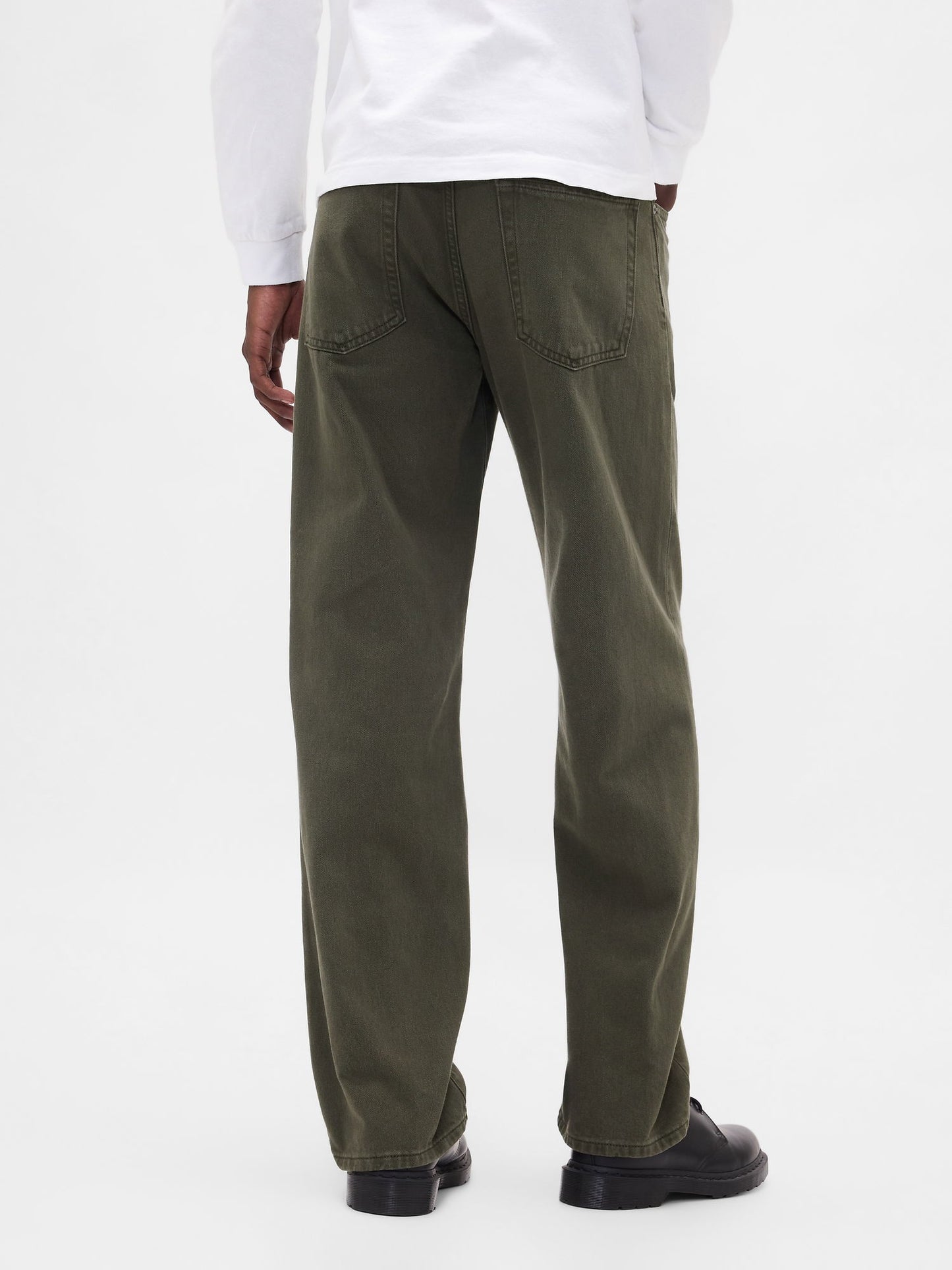Yeşil Relaxed Straight Jean Pantolon