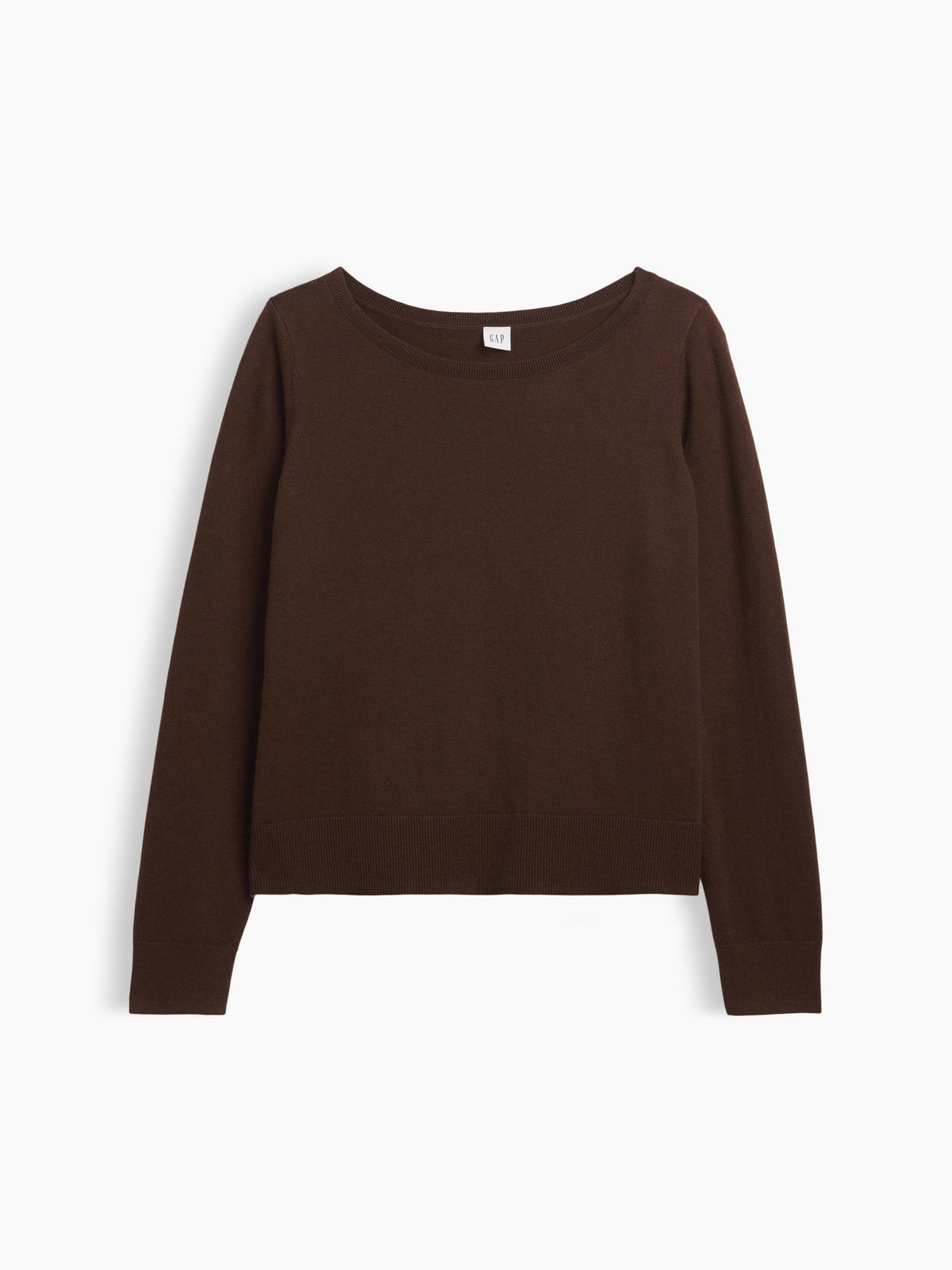 Kahverengi Relaxed Jersey Boatneck Kazak