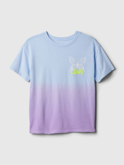 Mavi Batik Desenli T-shirt