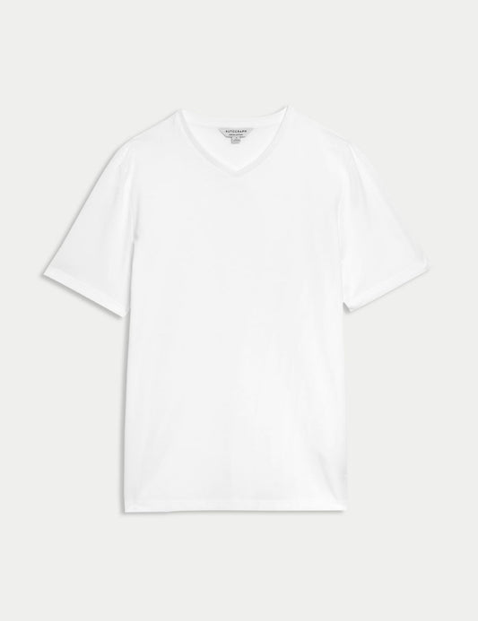 Yumuşak Dokulu V Yaka T-shirt