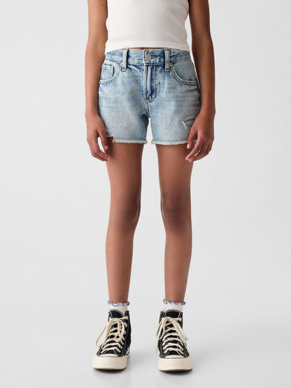 Açık Mavi Low Rise Denim Şort