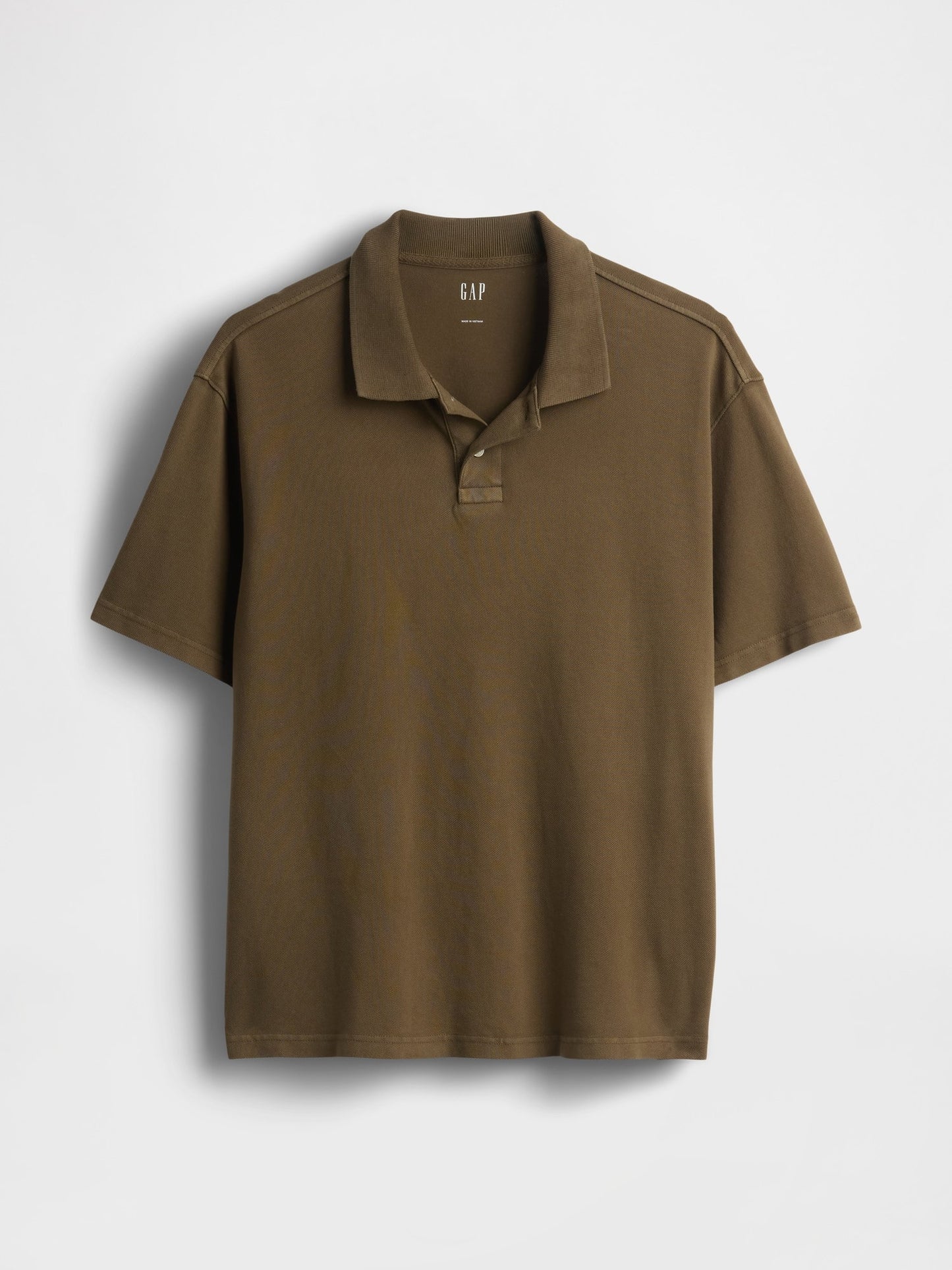 Haki Relaxed Pique Polo T-shirt
