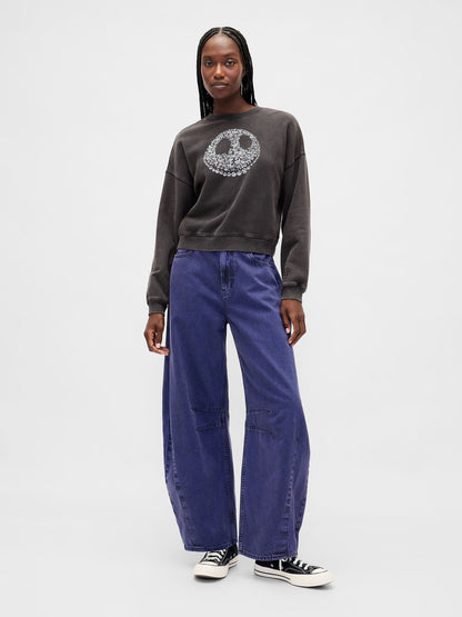Siyah Gap × Disney Tim Burton’un Ölümcül Kabus Öncesi Sweatshirt Skull