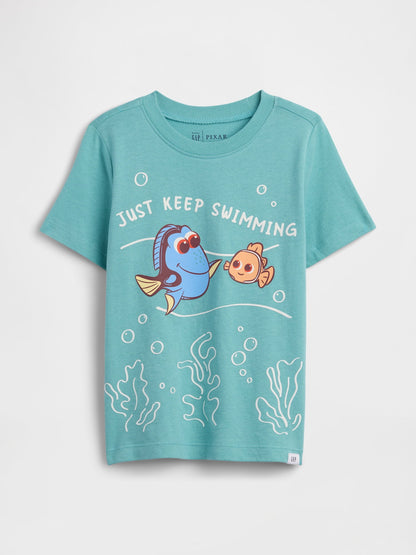 Mavi Disney Finding Nemo Grafik Baskılı T-shirt