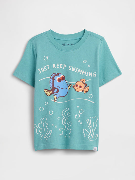 Mavi Disney Finding Nemo Grafik Baskılı T-shirt