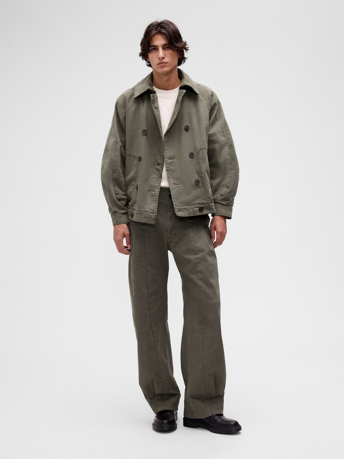 Haki Gapstudio Herringbone Baggy Pantolon