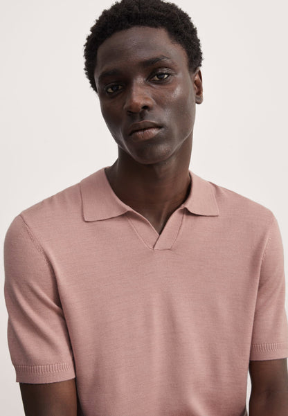 Ipek Yün Örme Polo Yaka T-shirt