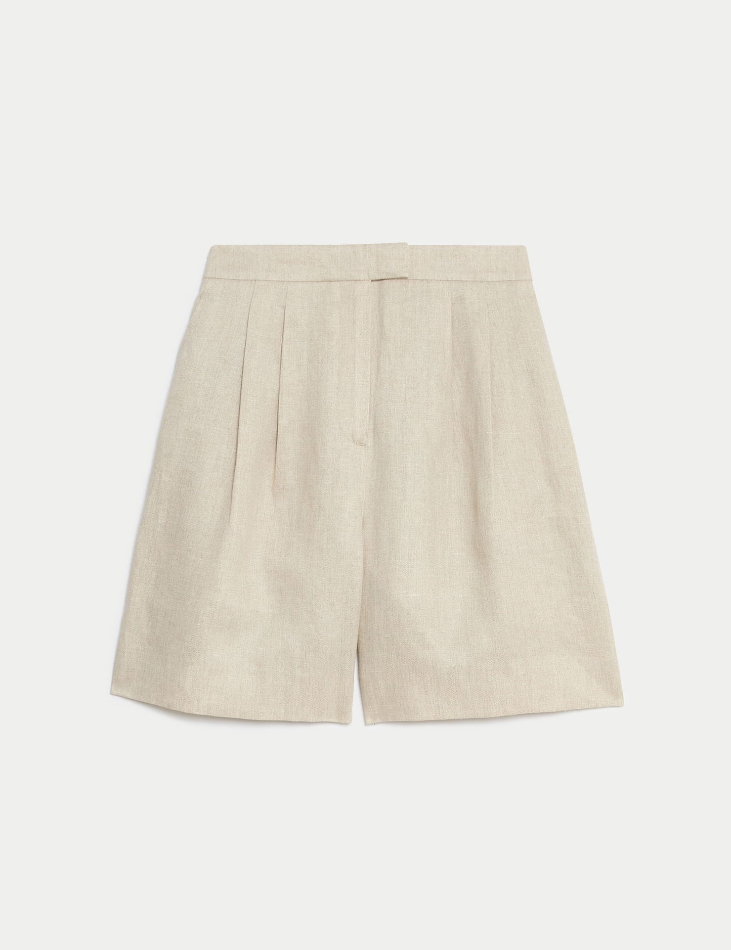 Jaeger Saf Keten Yüksek Bel Şort