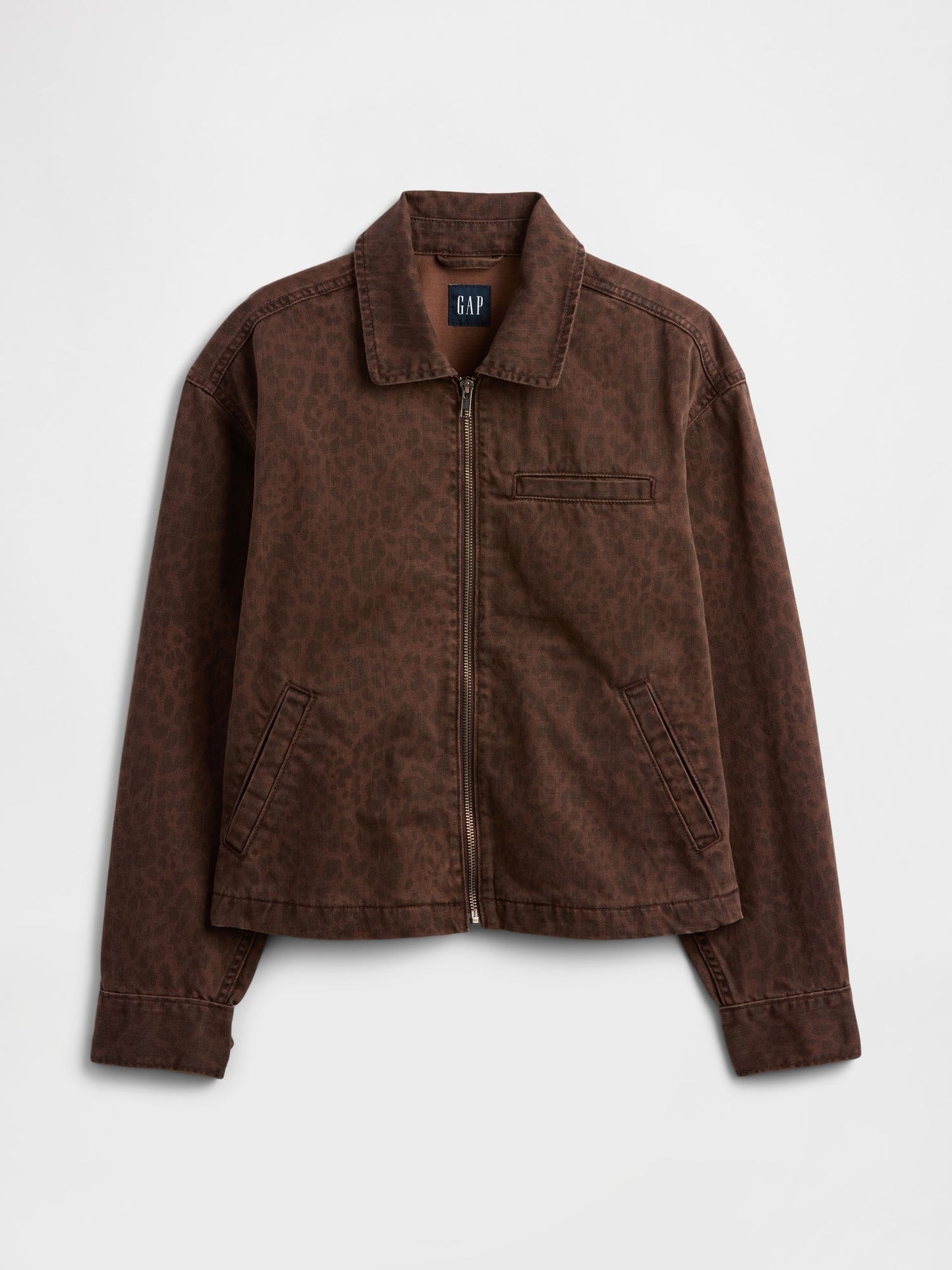 Kahverengi Cropped Denim Chore Ceket
