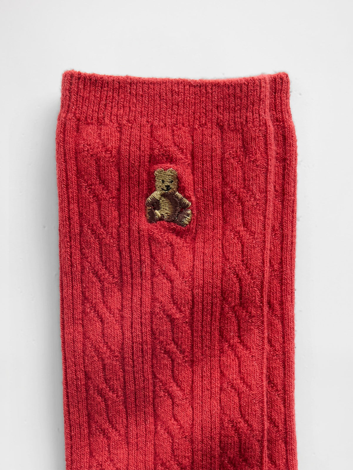Kırmızı Brannan Bear Cable-knit Crew Çorap