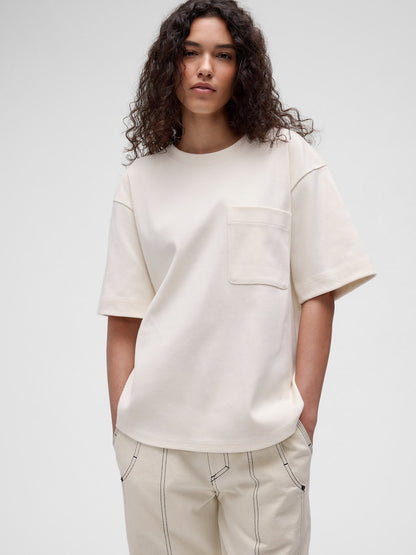 Krem Gapstudio Extra Heavyweight Cepli T-shirt