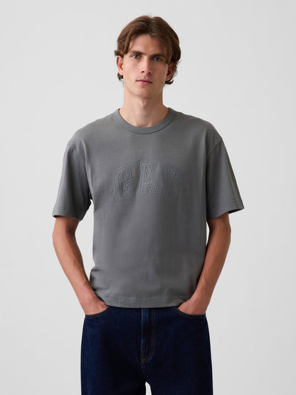 Gri Heavyweight Relaxed Gap Logo Crop T-shirt