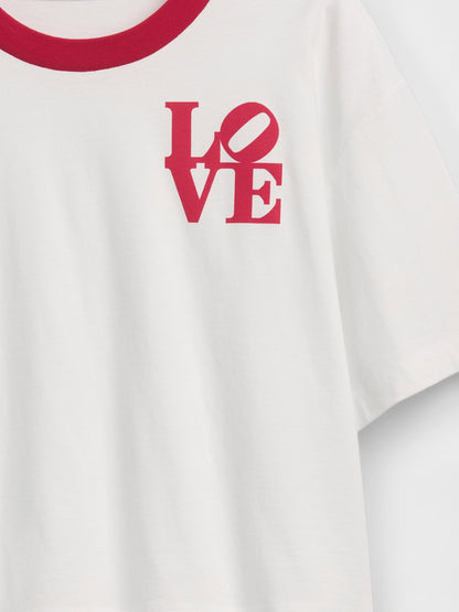 Beyaz Robert Indiana Love Crop T-shirt