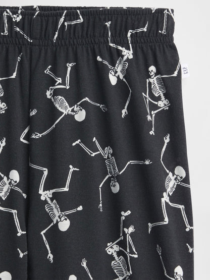 Siyah Halloween Geri Dönüştürülmüş Pijama Jogger