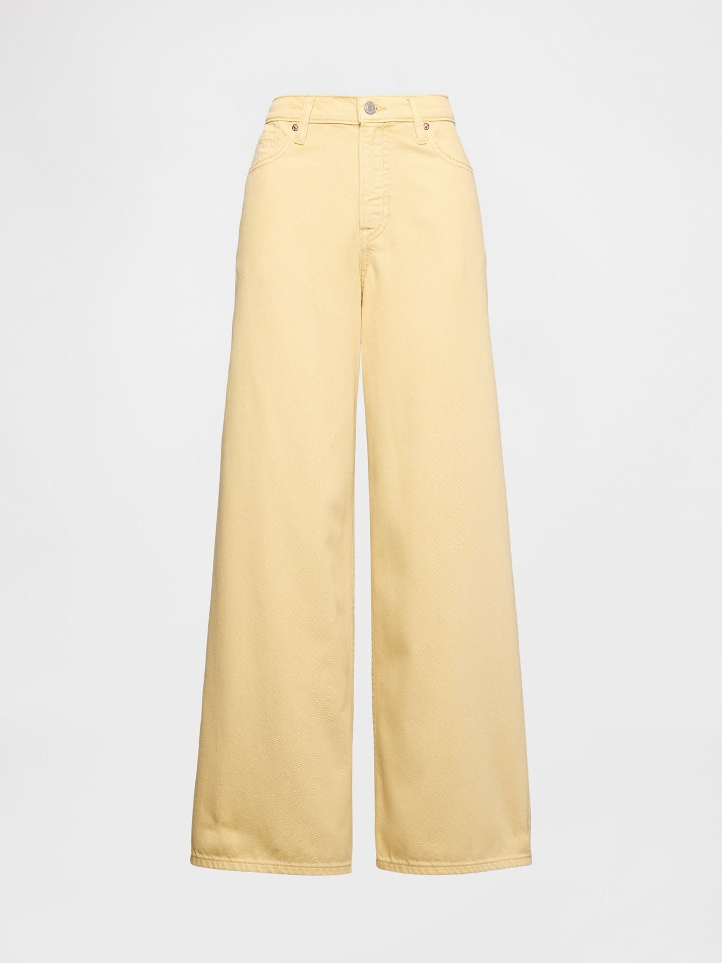 Sarı Mid Rise Ultrasoft Baggy Jean Pantolon